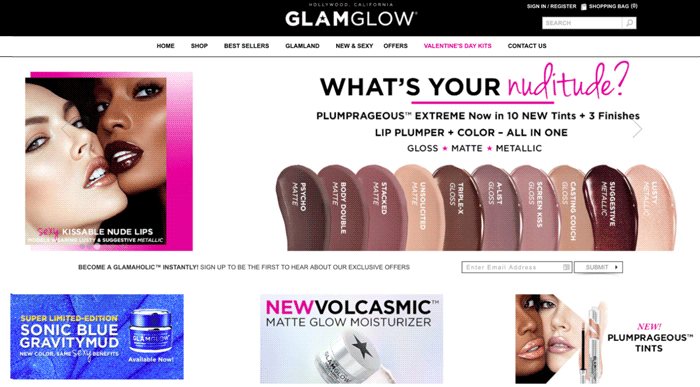Photography and retouching work for GlamGlow, Estee Lauder