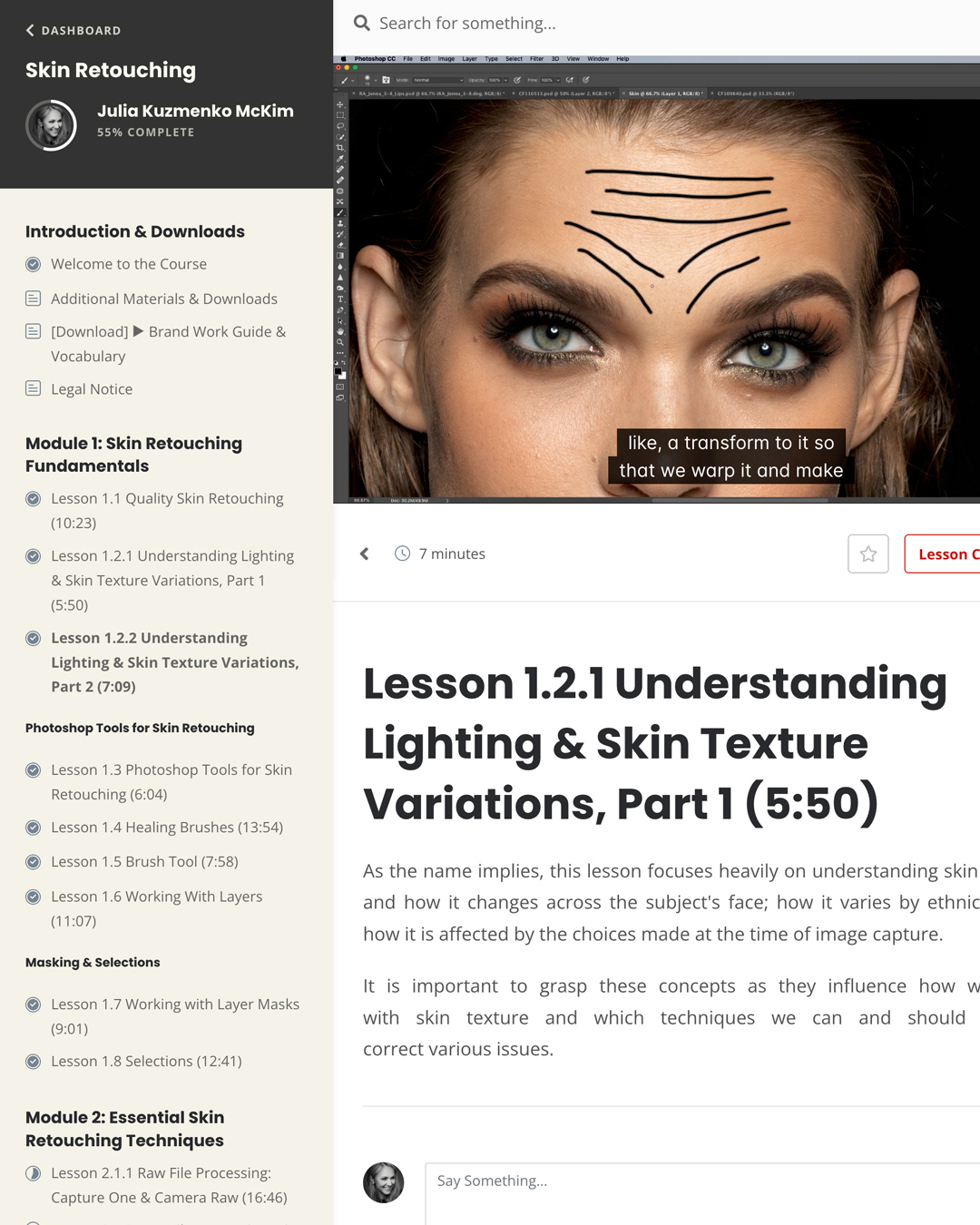 Skin retouching lesson, skin texture